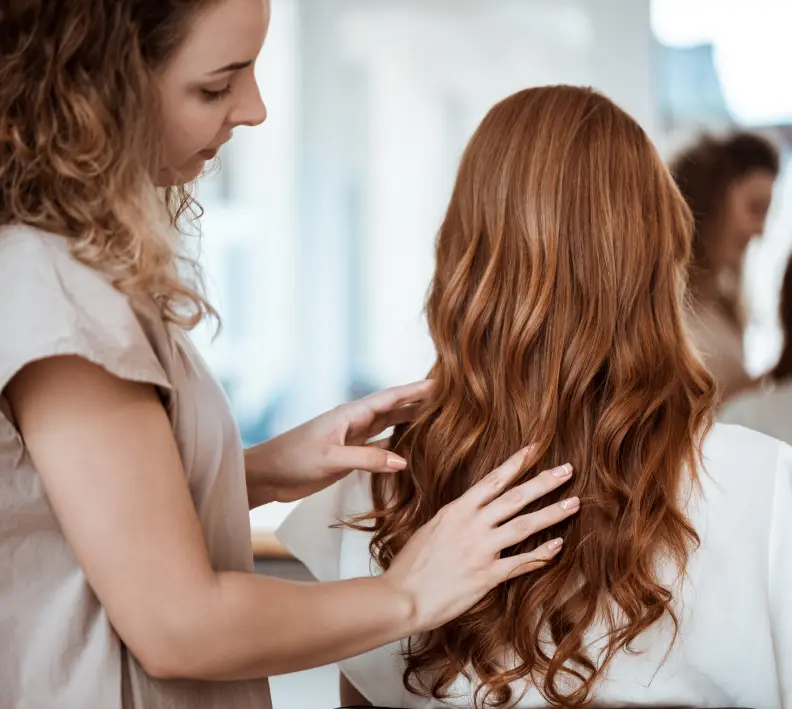 a girl gets a haircut